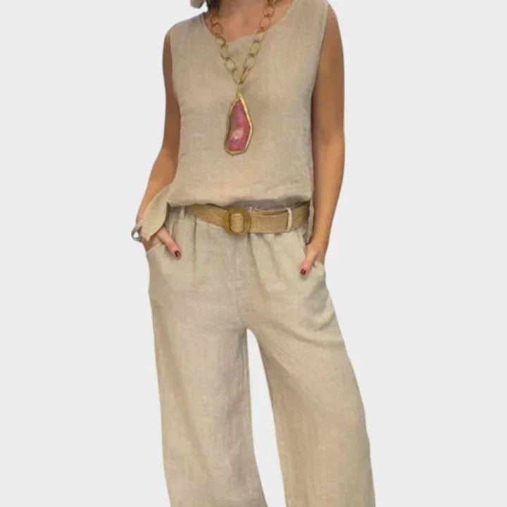 Bristol | Bohemian Sleeveless Top and Cropped Pants Co-Ord Set