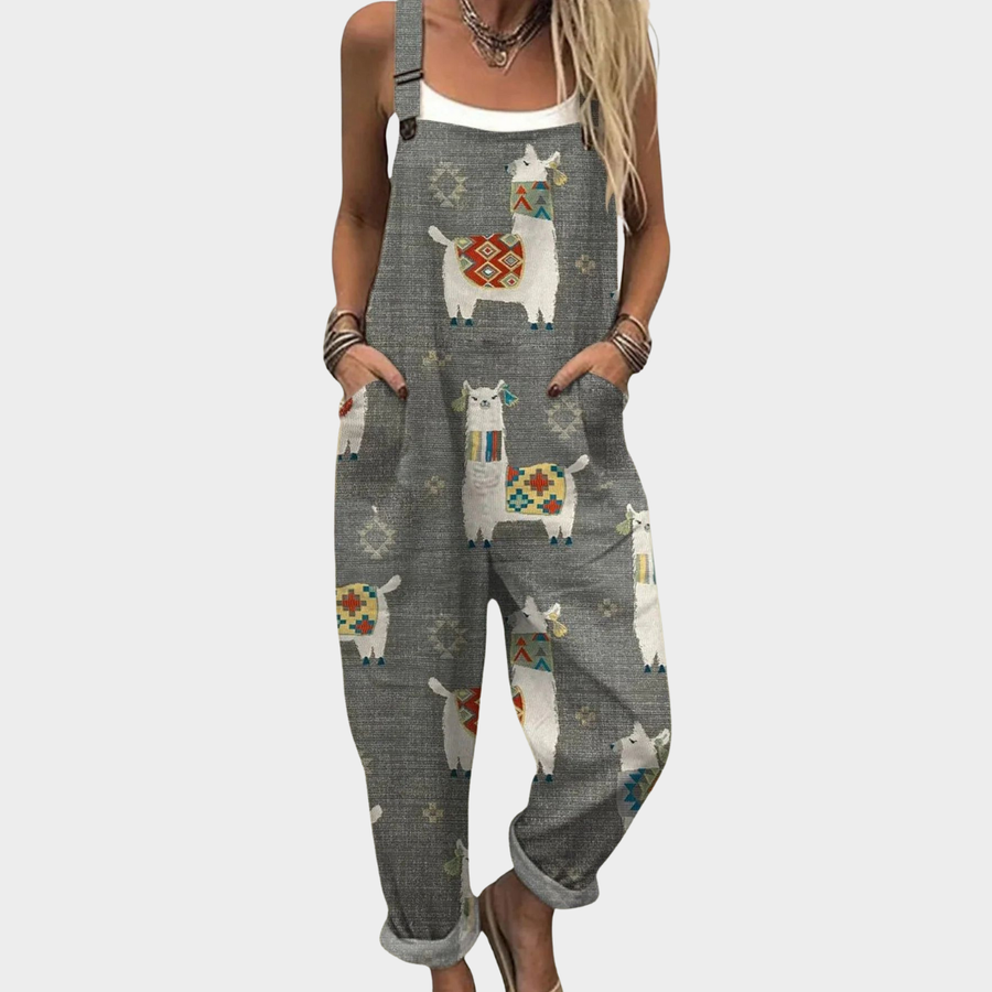 Brinley - Comfortable Printed Overalls