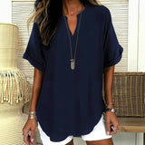 Aurinyra - Elegant Solid Blouse With Sophisticated Style