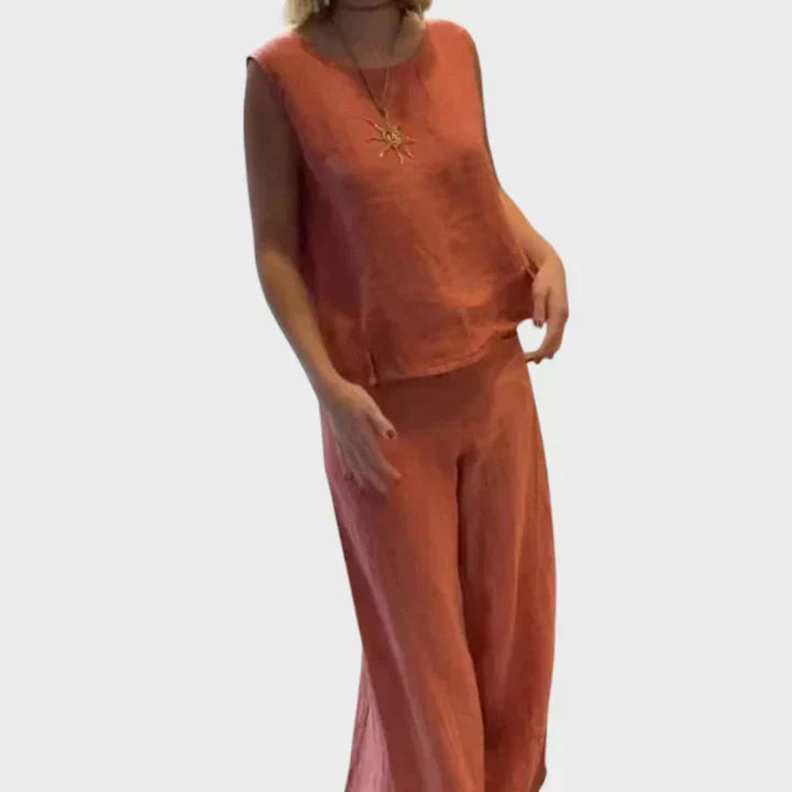 Bristol | Bohemian Sleeveless Top and Cropped Pants Co-Ord Set