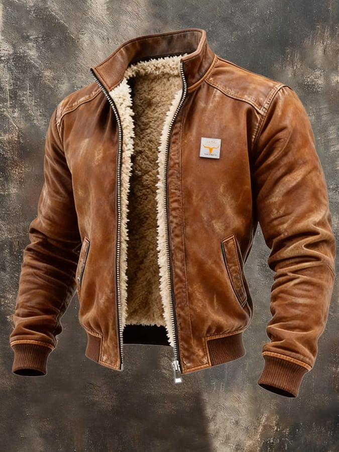 Marshawn - Leather Zip-Up Jacket