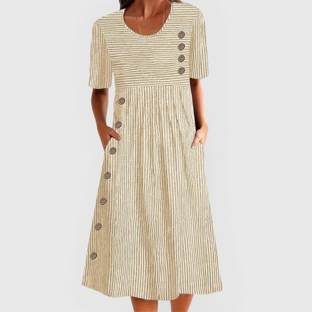 Alma | Striped Midi Dress