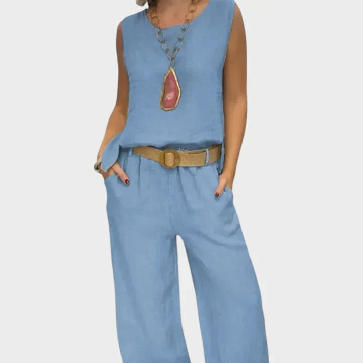 Bristol | Bohemian Sleeveless Top and Cropped Pants Co-Ord Set
