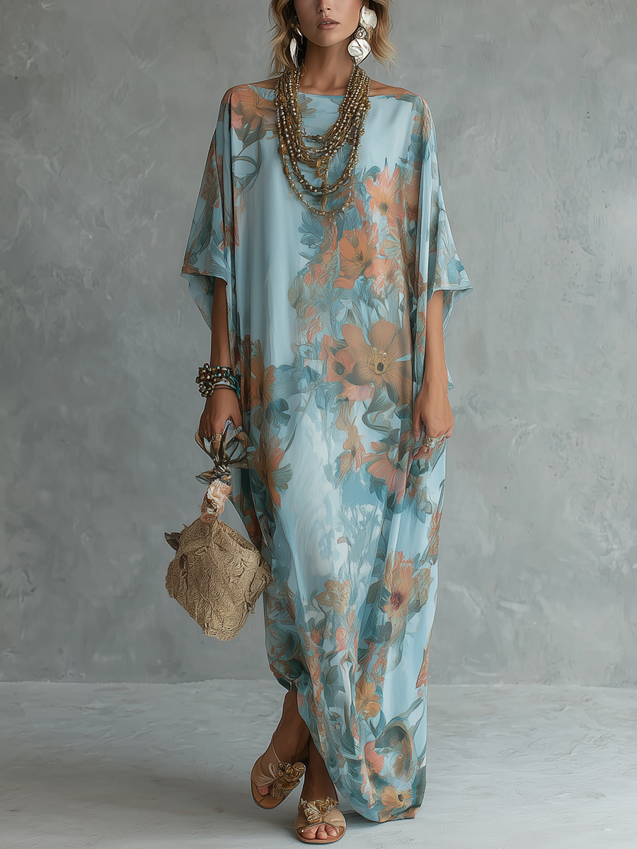 Clara | Relaxed Floral Kaftan Dress