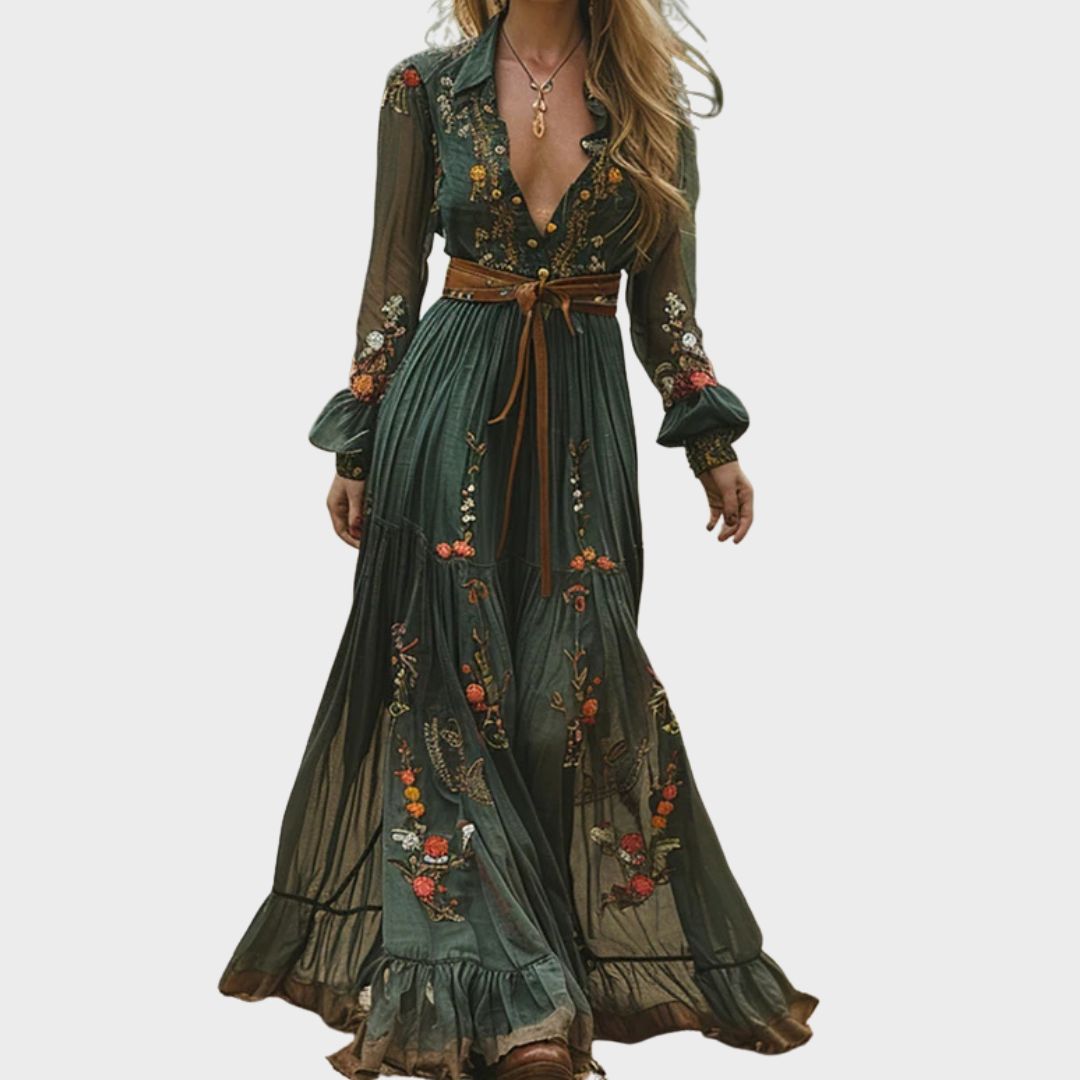 Auré - Boho Floral Maxi Dress