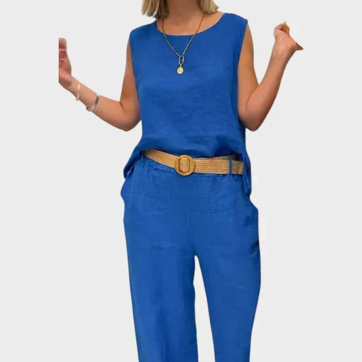 Bristol | Bohemian Sleeveless Top and Cropped Pants Co-Ord Set