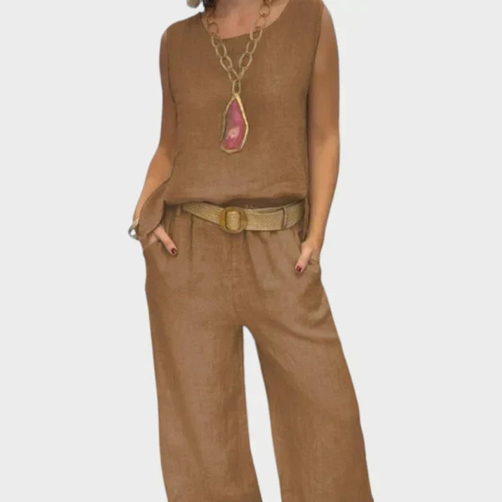 Bristol | Bohemian Sleeveless Top and Cropped Pants Co-Ord Set