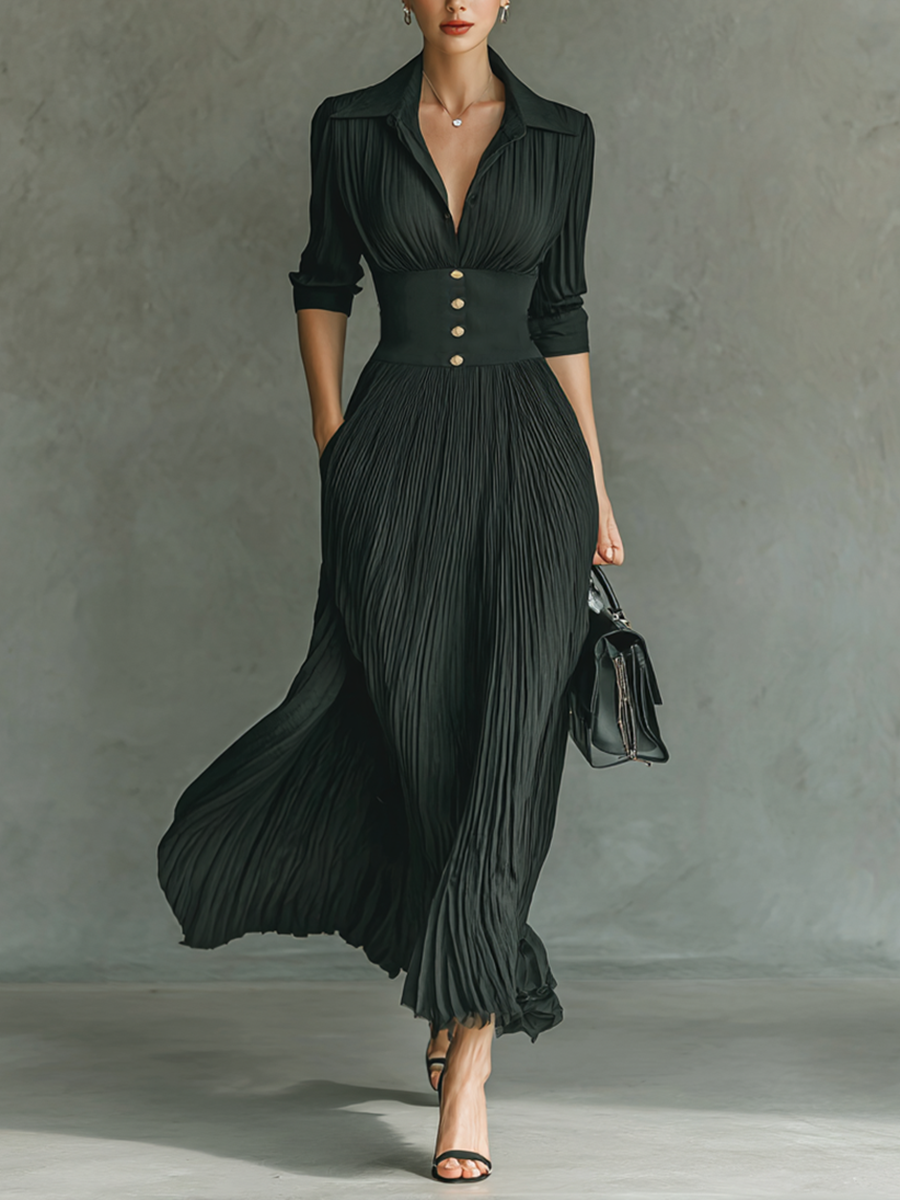 Amara - Pleated Maxi Dress