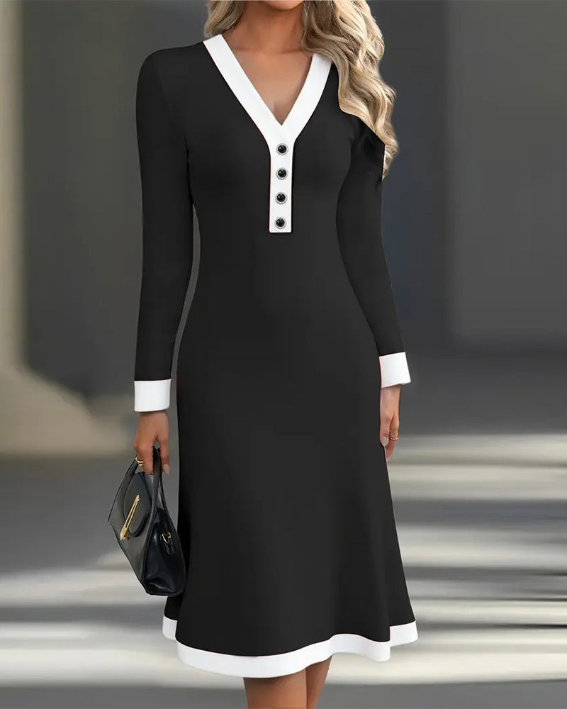 Ashley - Stylish Long-Sleeve Dress