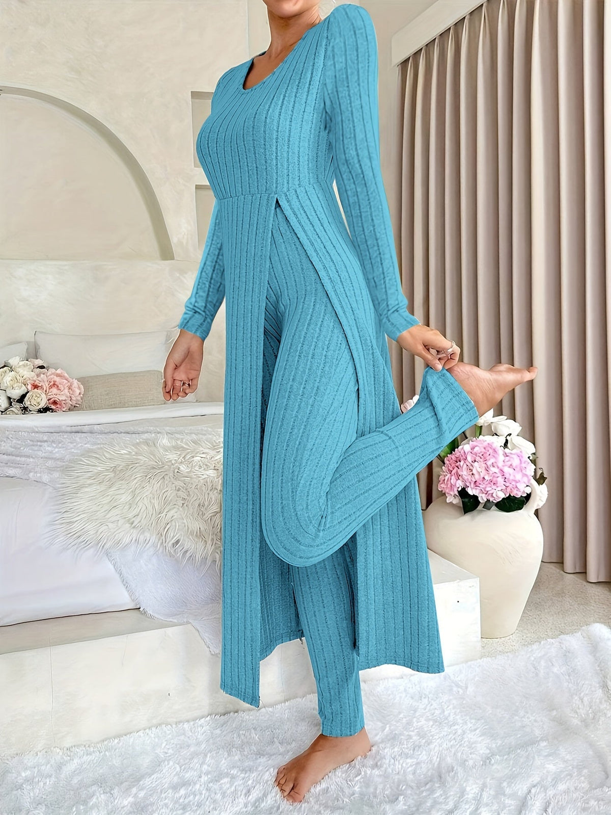 Aldea™ - Cozy Two-Piece Ribbed Lounge Set