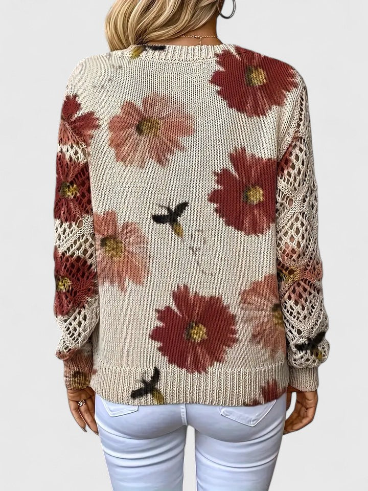 Aurélie | Elegant Floral Knit Sweater