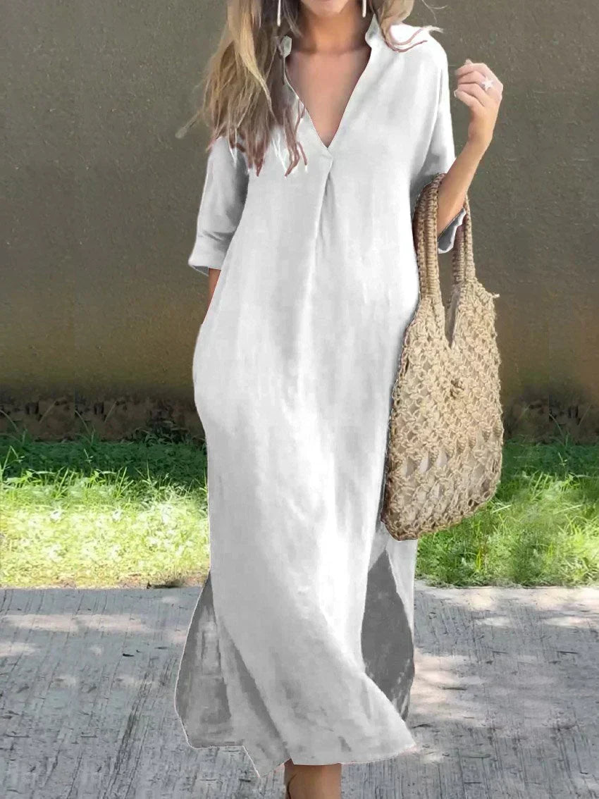 Alexa - Chic V-Neck Summer Maxi Dress