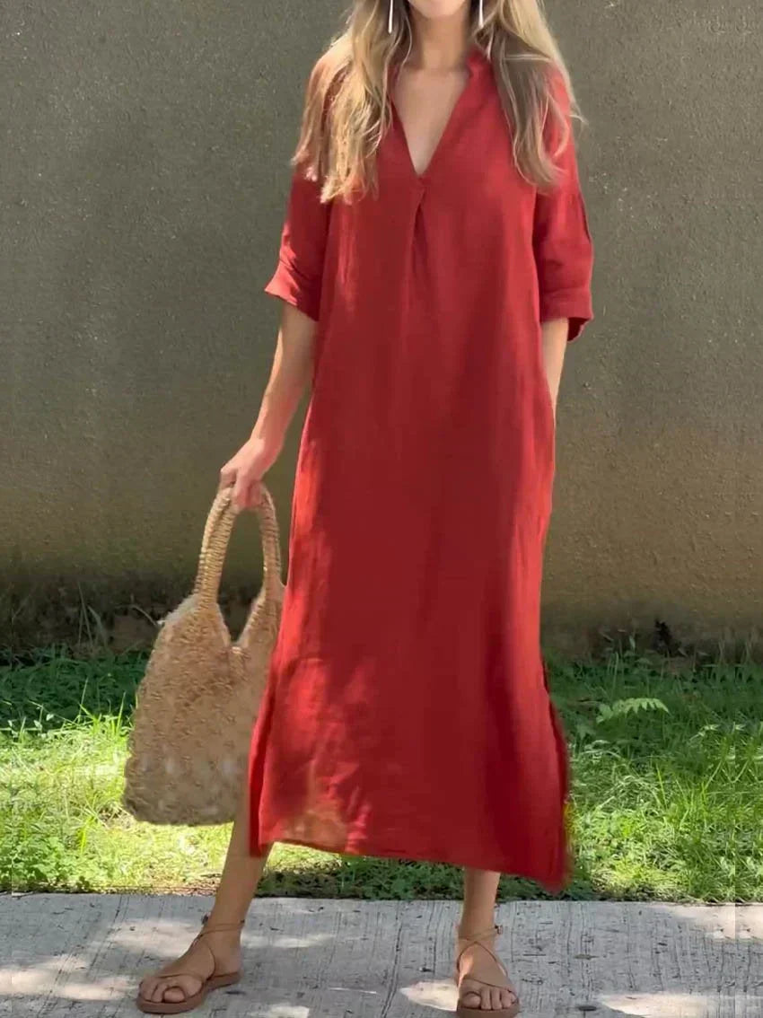 Alexa - Chic V-Neck Summer Maxi Dress