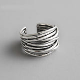 Adjustable Layered 925 Sterling Silver Ring