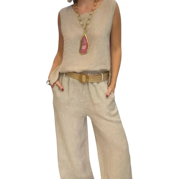Bristol | Bohemian Sleeveless Top and Cropped Pants Co-Ord Set