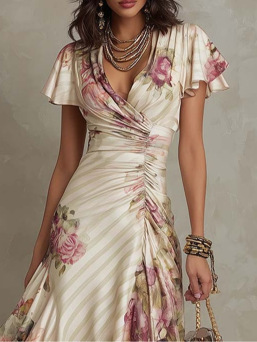 Charlotte | Floral Wrap Midi Dress