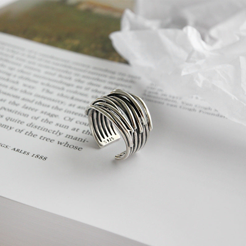 Adjustable Layered 925 Sterling Silver Ring