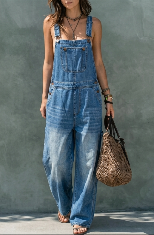 Beatrice | Elastic Waist Denim Jumpsuit