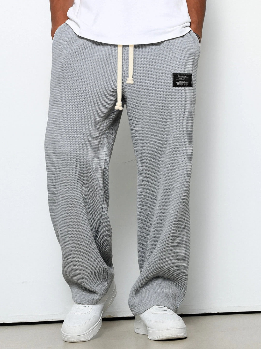 Daved - Casual Waffle Knitted Drawstring Pants