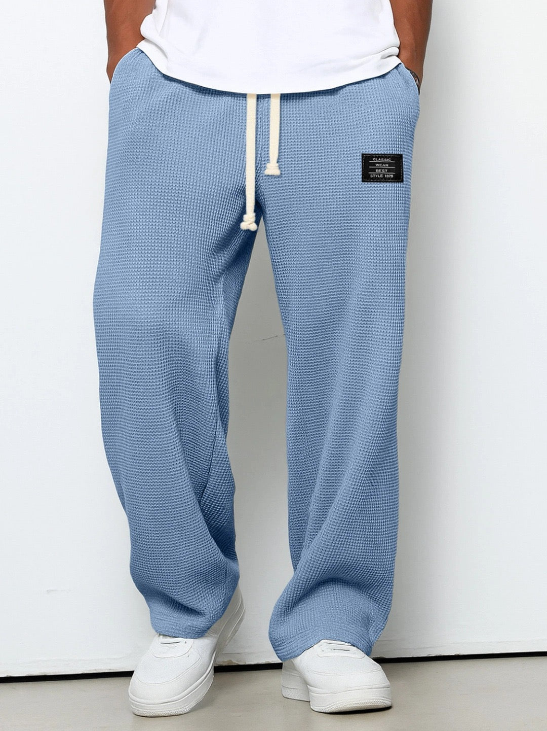 Daved - Casual Waffle Knitted Drawstring Pants
