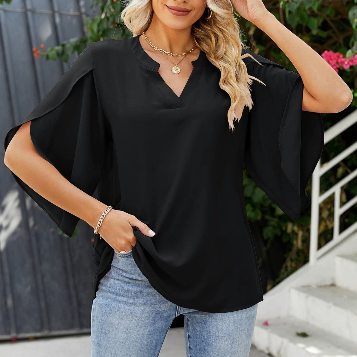 Aislinn - Chiffon V-Neck Summer Blouse