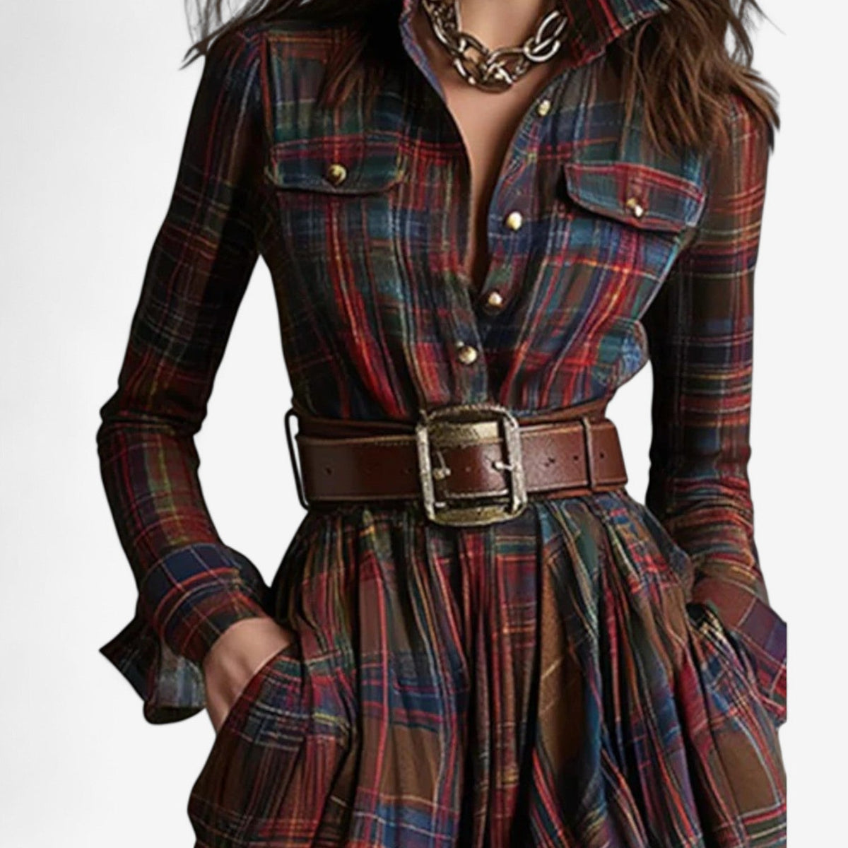 Barbara - Timeless Checkered Maxi Dress