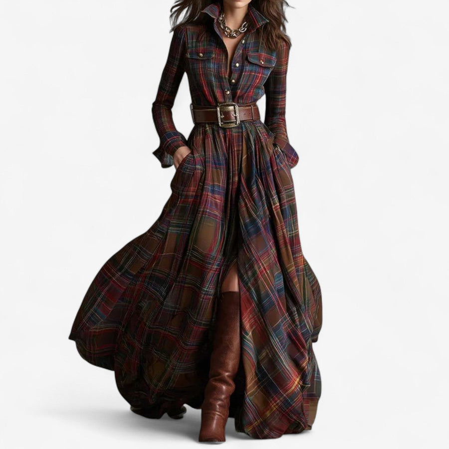 Barbara - Timeless Checkered Maxi Dress