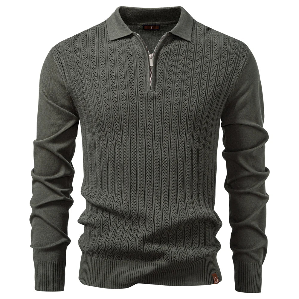 Armand - Luxury Structured Zip-Up Polo Shirt For Men