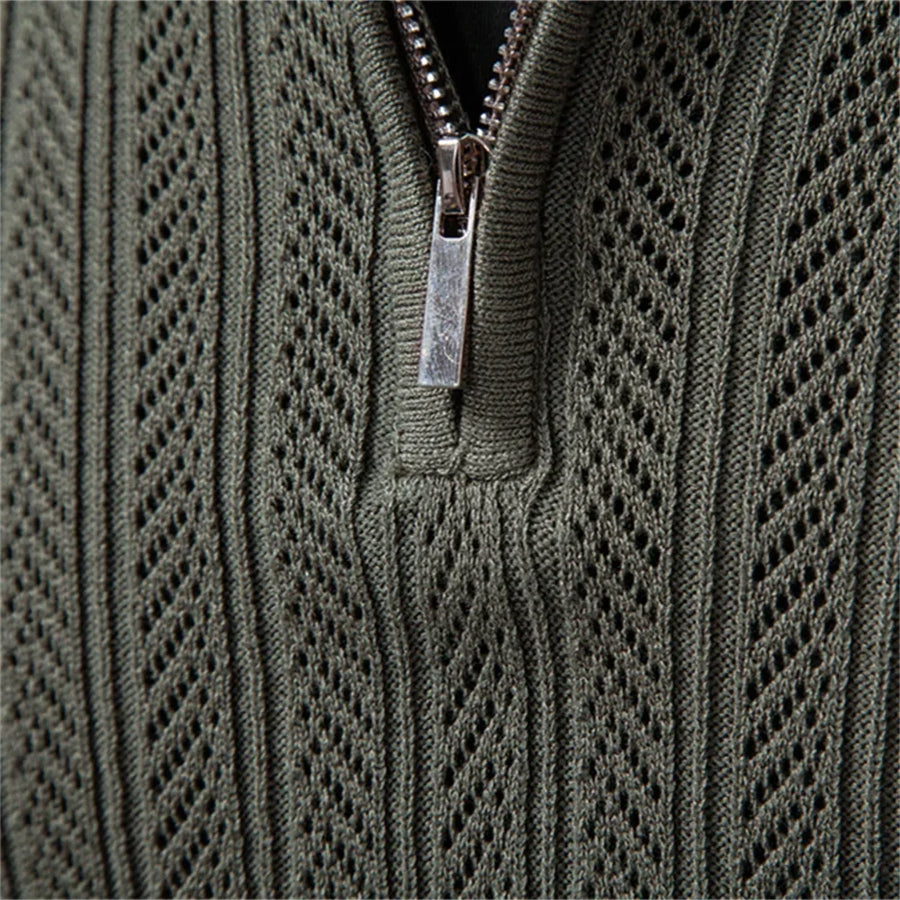 Armand - Luxury Structured Zip-Up Polo Shirt For Men