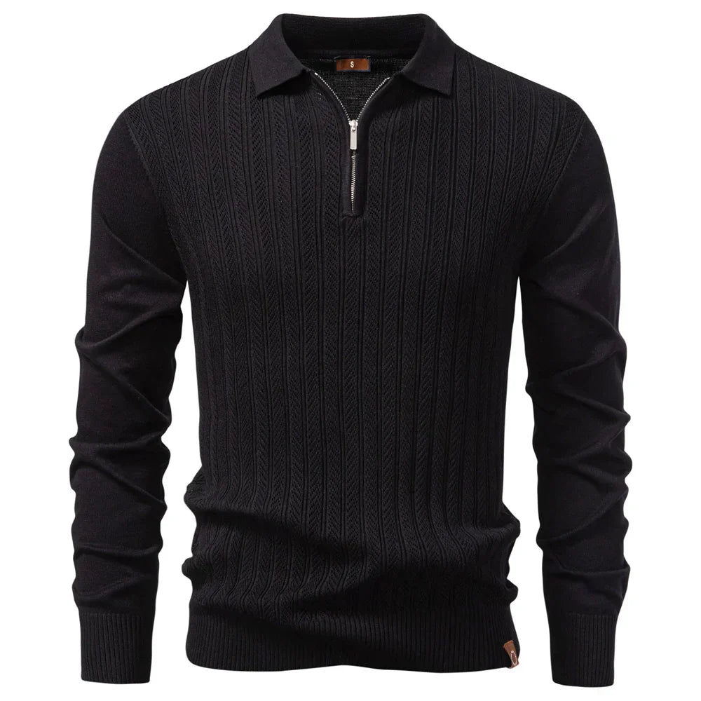 Armand - Luxury Structured Zip-Up Polo Shirt For Men