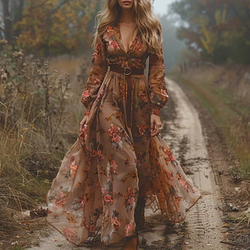 Auré - Boho Floral Maxi Dress