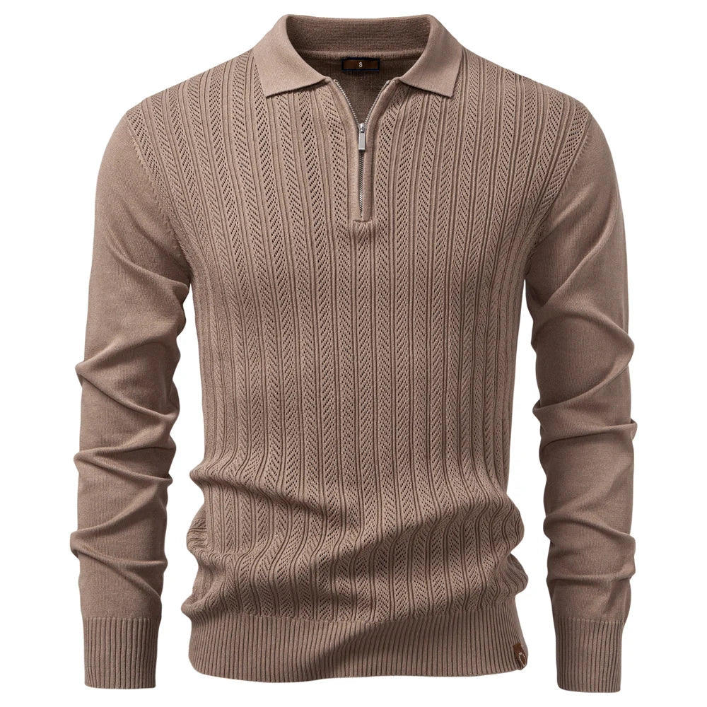 Armand - Luxury Structured Zip-Up Polo Shirt For Men