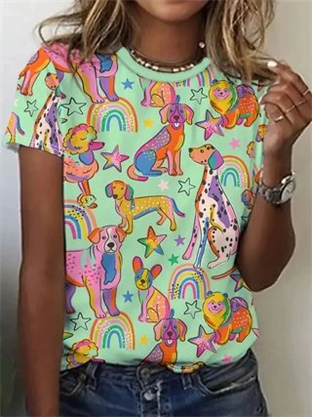 Avrille | Stylish T-shirt with Dog Print