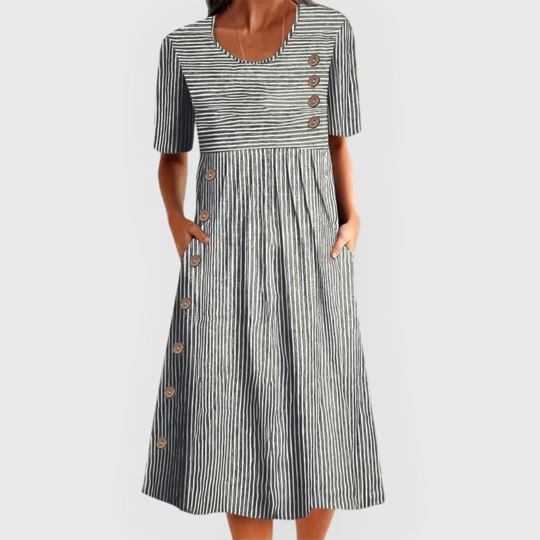 Alma | Striped Midi Dress