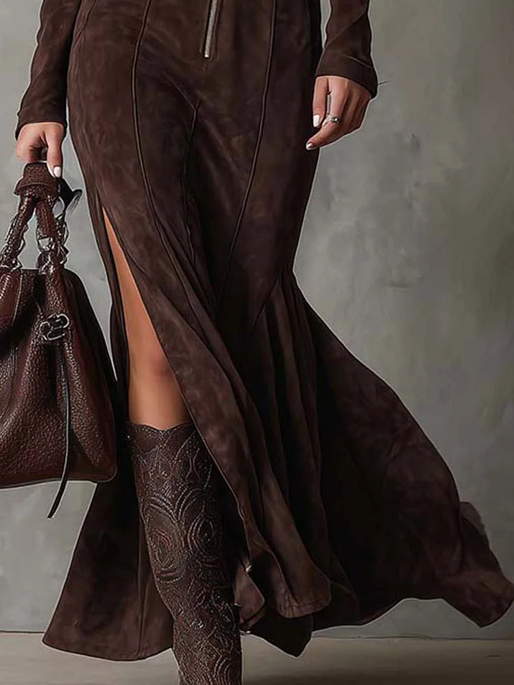 Alessia Long Suede Dress
