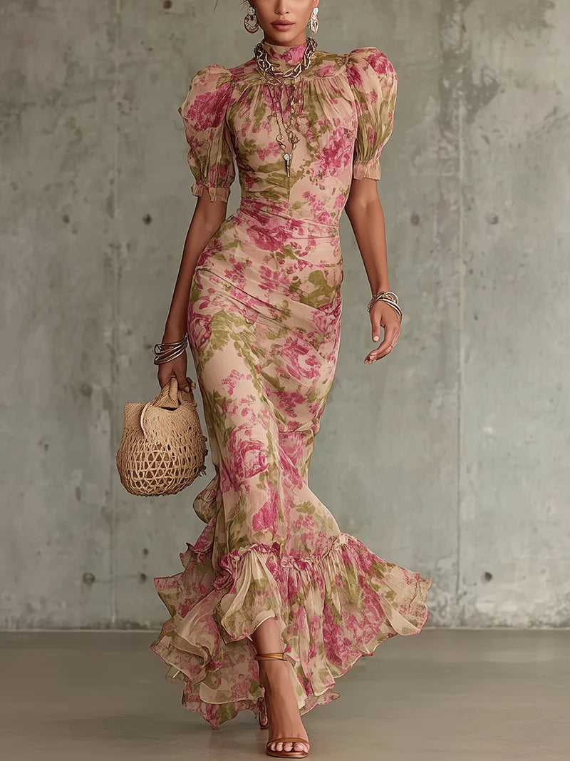 Astrid | Romantic Floral Ruffle Maxi