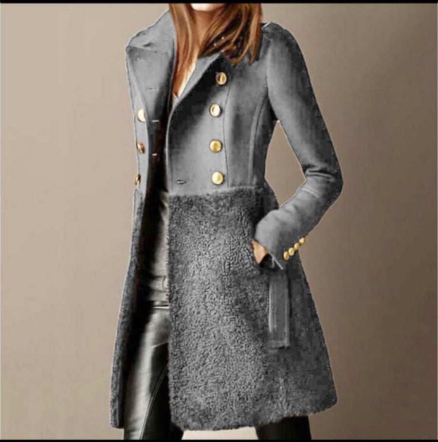 ELARA – ELEGANT DOUBLE-BREASTED SHERPA PANEL COAT