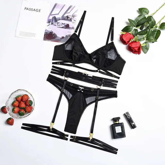 Adriana - 3-Piece French Lingerie Set