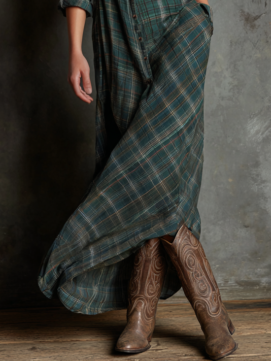 Avery - Striped Maxi Shirt Dress