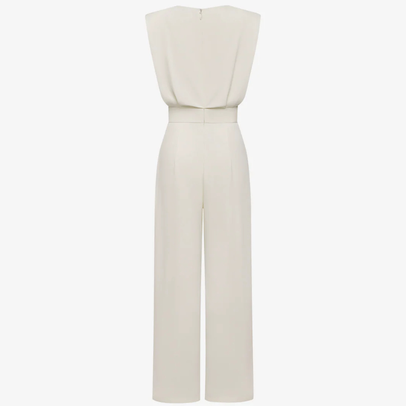 Cordelia | Elegant Sleeveless Belted Wide-Leg Jumpsuit
