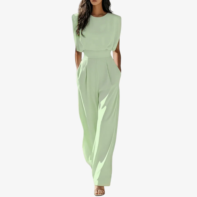 Cordelia | Elegant Sleeveless Belted Wide-Leg Jumpsuit