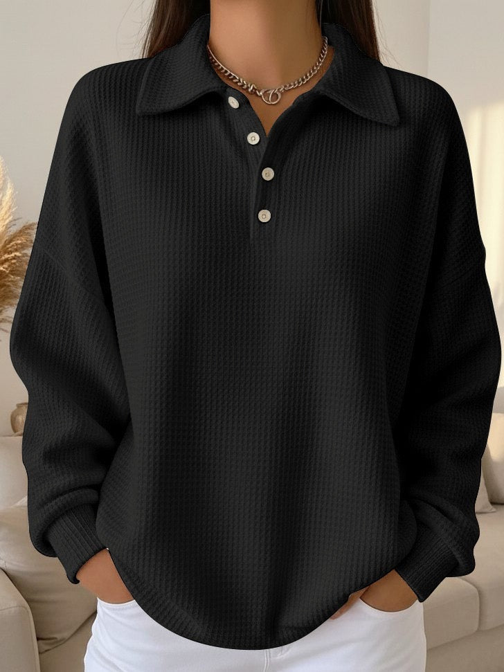 Ava - Soft Knit Polo Sweater