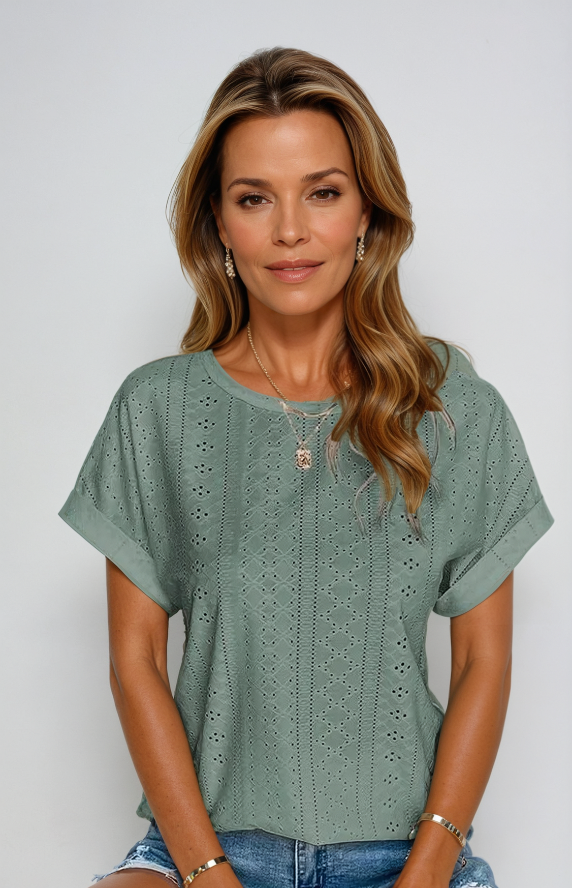 Becky™ | Casual Eyelet Top