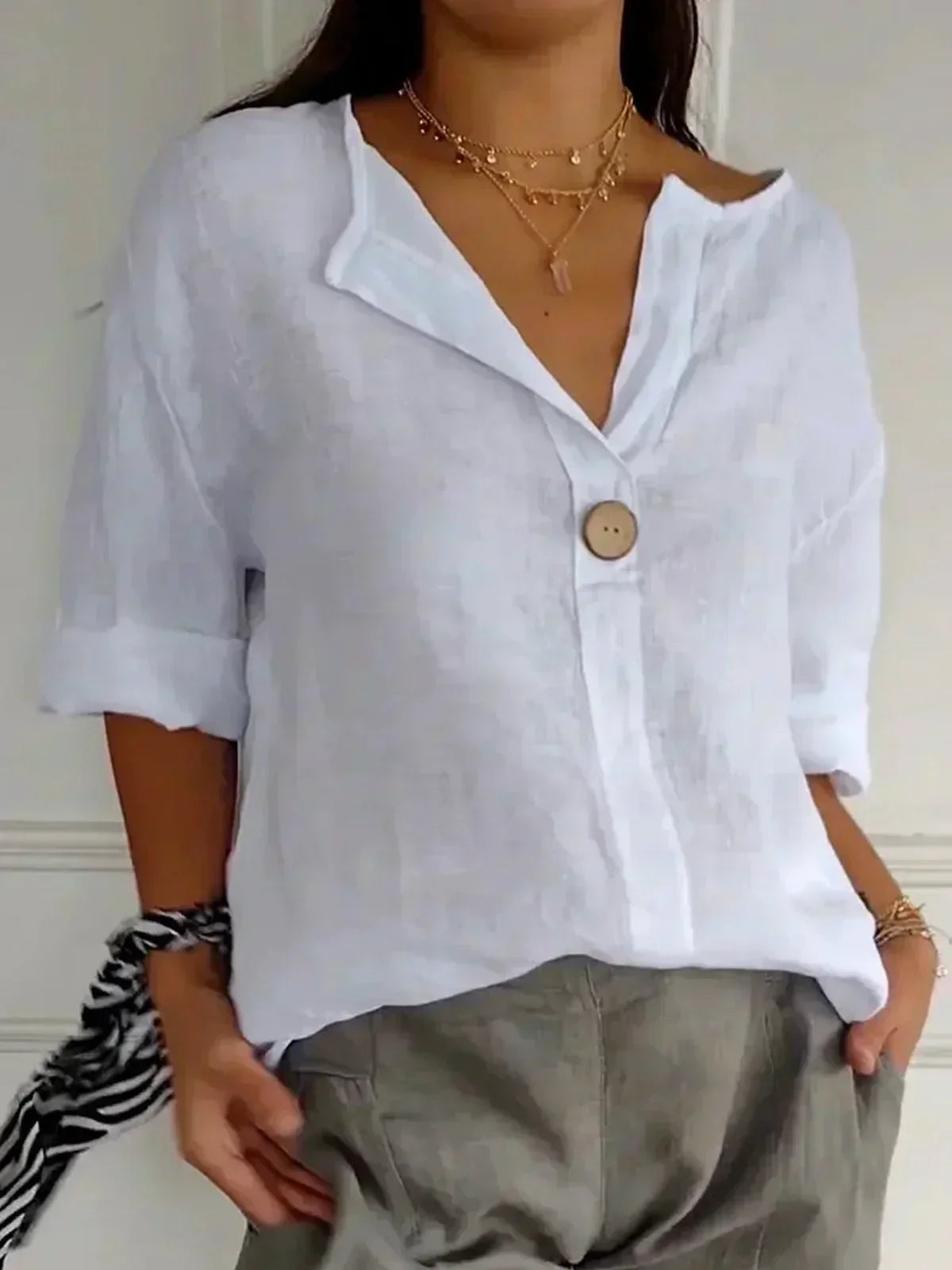 Angela™ | Casual V-Neck Blouse
