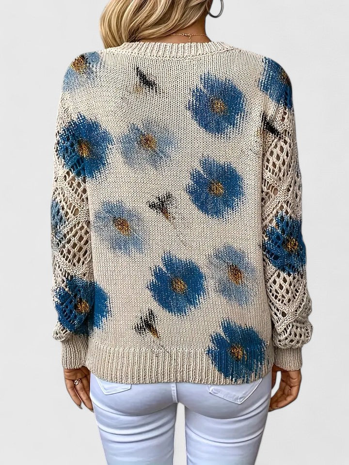 Aurélie | Elegant Floral Knit Sweater