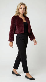 Cordelia | Cropped Faux Fur Shrug Jacket with Open Front for Women