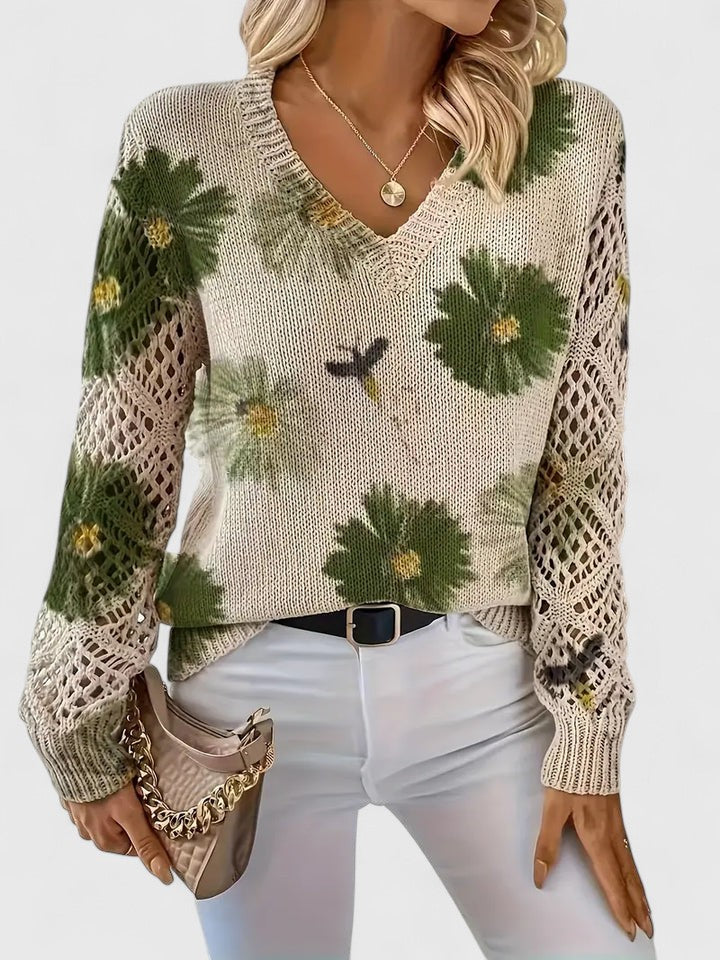 Aurélie | Elegant Floral Knit Sweater