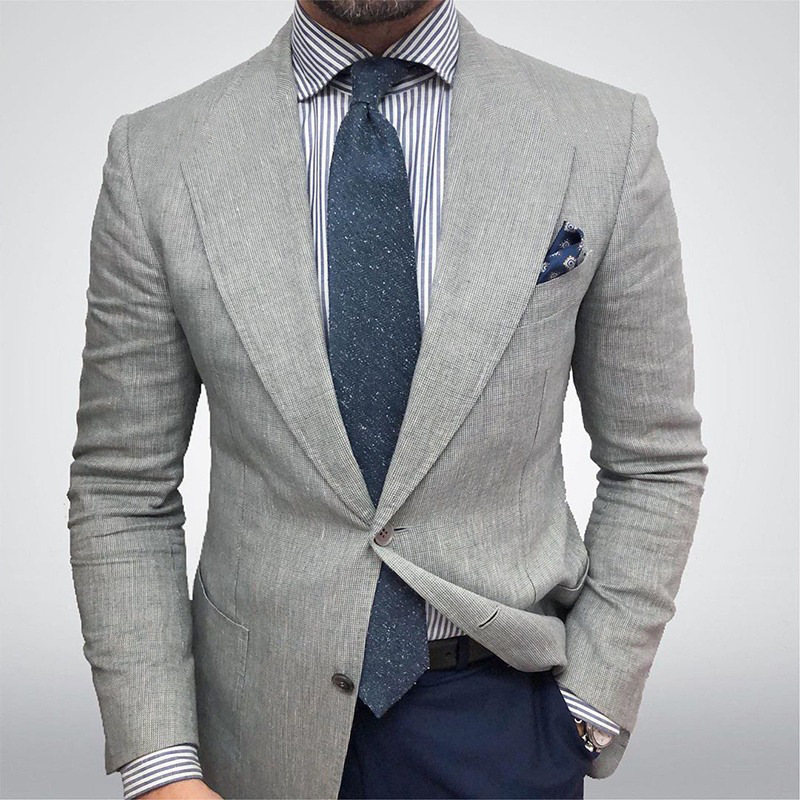 Alistair | Men's Textured Tailored Blazer with Notch Lapel