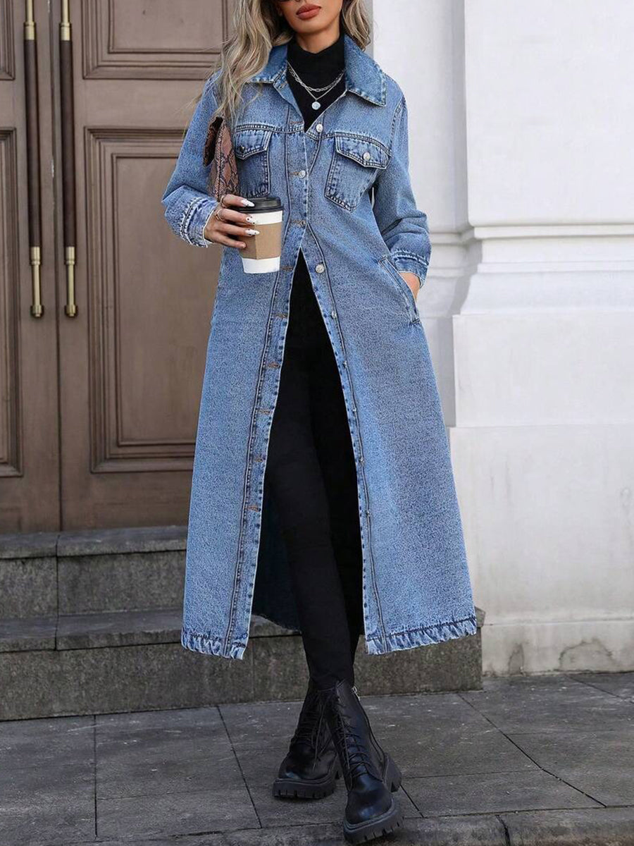 Aubrey | Stylish Long Denim Jacket