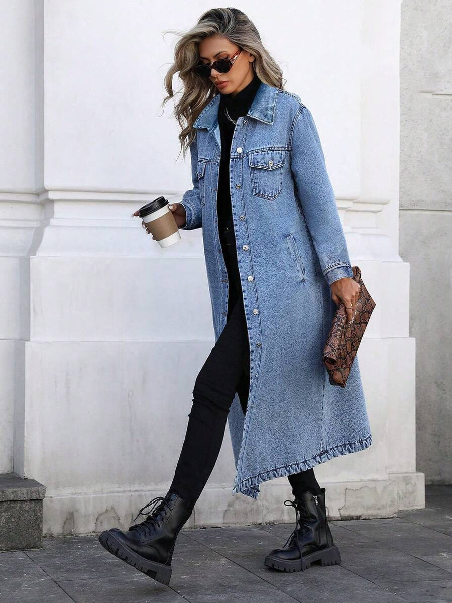 Aubrey | Stylish Long Denim Jacket